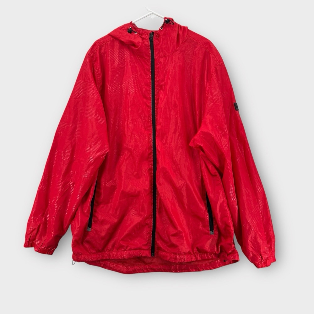 Southpole Windbreaker Jacket Mens 3XL Red Lightweight Streetwear Hooded‎ Mesh